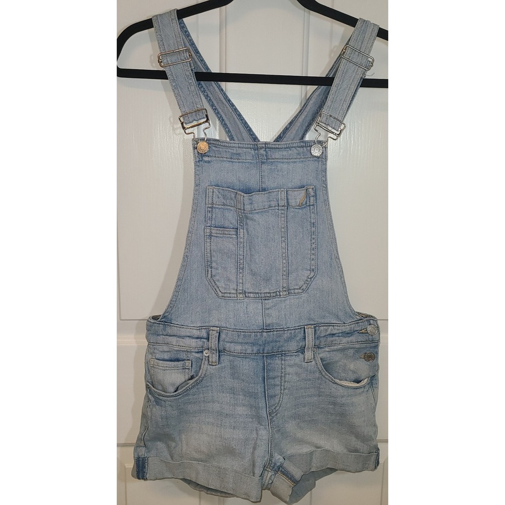 Garage XS Women's Light Denim Shortalls Romper Overall Short Festival Shorts